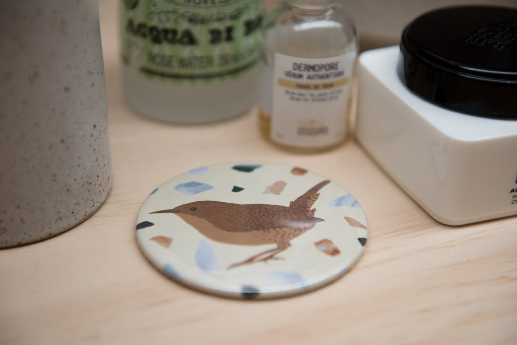 Wren Print Pocket Mirror