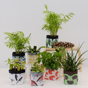 Fox Print Textile Plant Pot