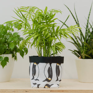 Penguin Print Textile Plant Pot