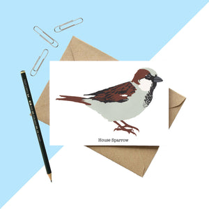 House Sparrow Greetings Card
