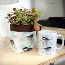 Load image into Gallery viewer, Coal Tit Print Textile Plant Pot
