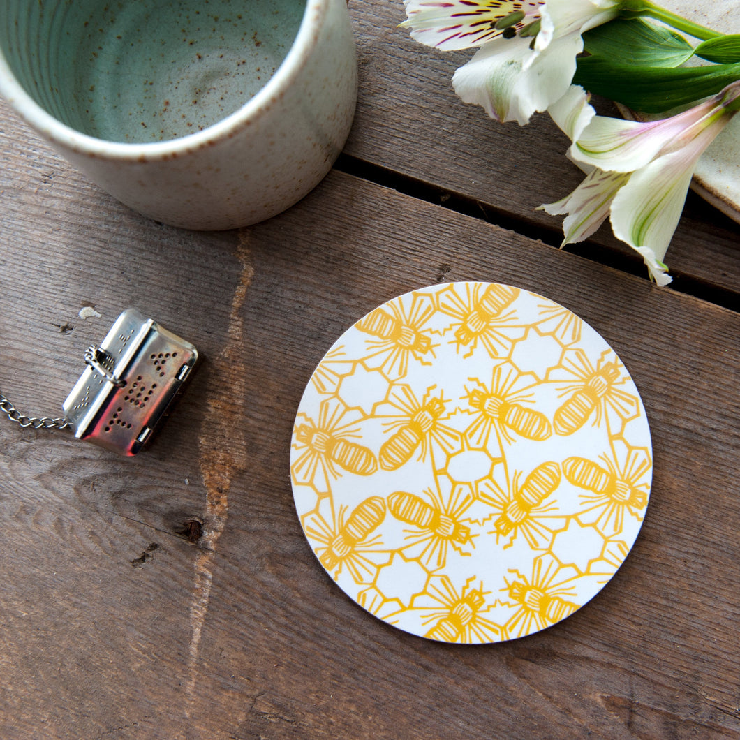 Bee Print Coaster